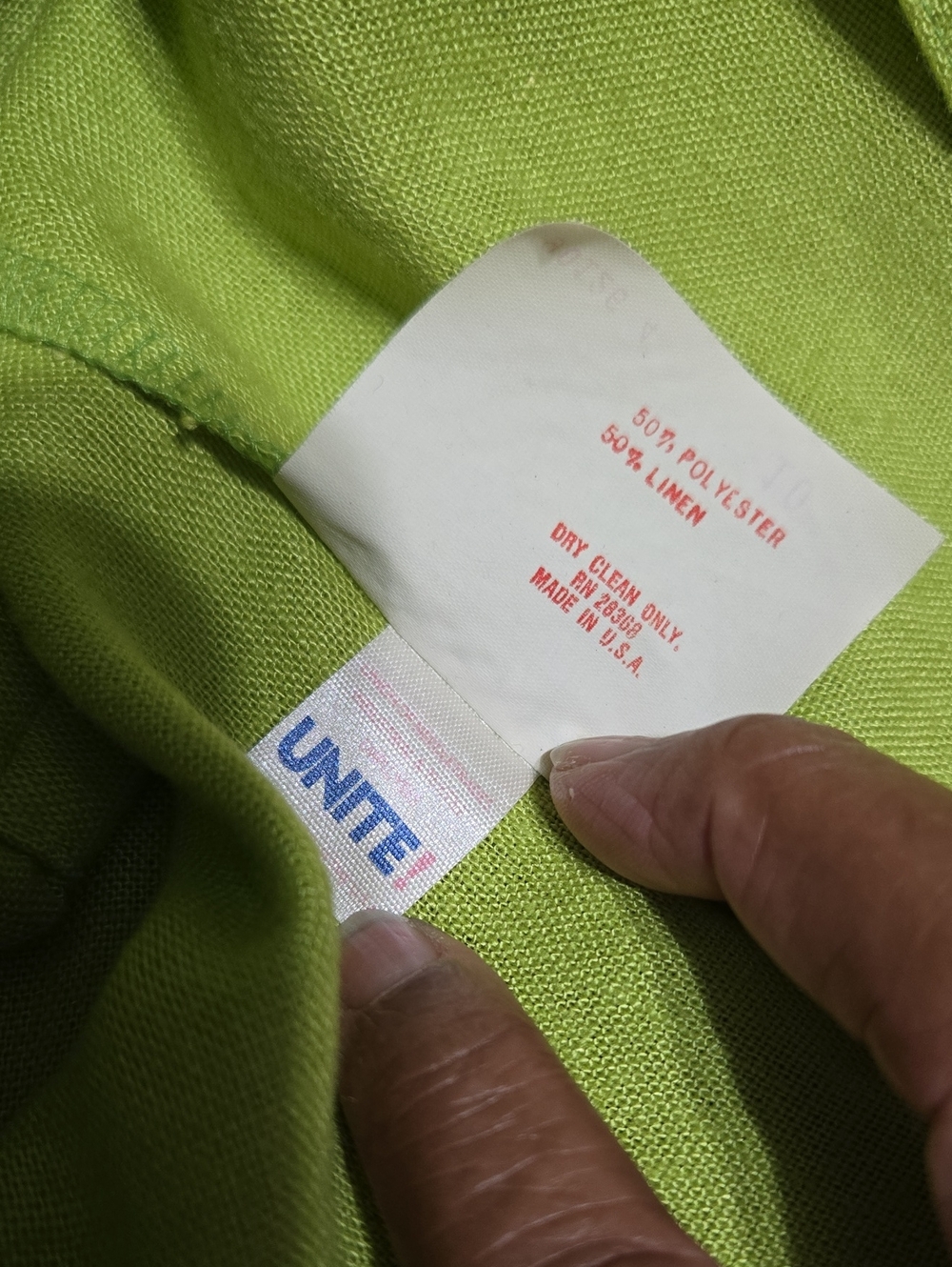 Misty Lane Lime Short-Sleeve Button-Front Maxi Linen Blend Pintuck Dress, Sz: 10 - Picture 16 of 16